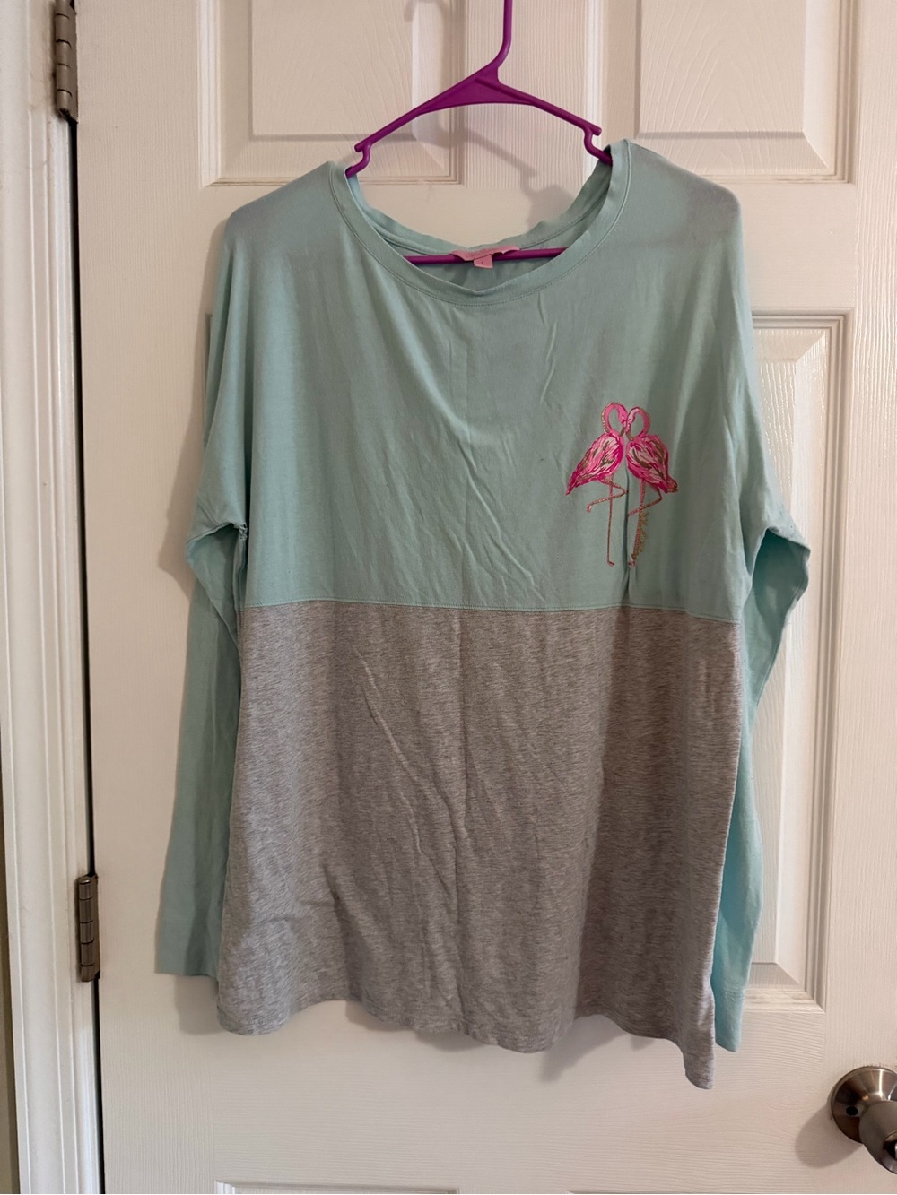 Lilly Pulitzer Mint and Pink Labeled Tee